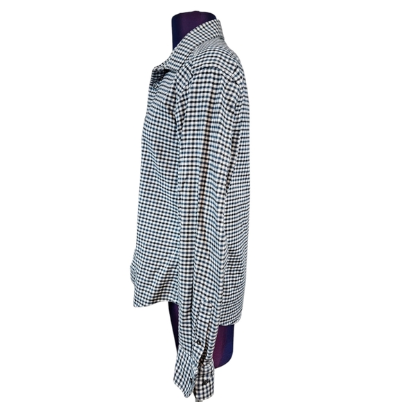 Untuckit Slim‎ Fit Blue & White Flannel Shirt Button Down Shirt Size Small K50 - Picture 4 of 10